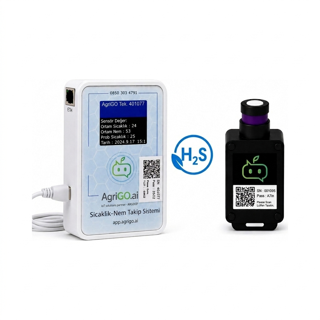 AgriGO Ethernet Hidrojen Sülfür (H₂S) Gaz Sensörü